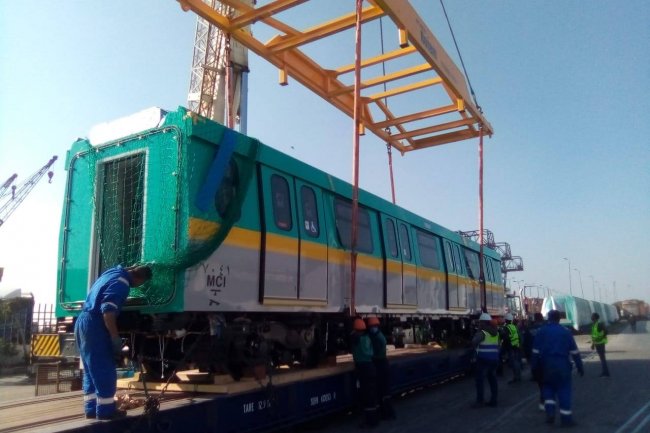 "النقل" يعلن وصول خامس قطار مترو أنفاق مكيف جديد ضمن صفقة تصنيع وتوريد 32 قطار بالخط الثالث 