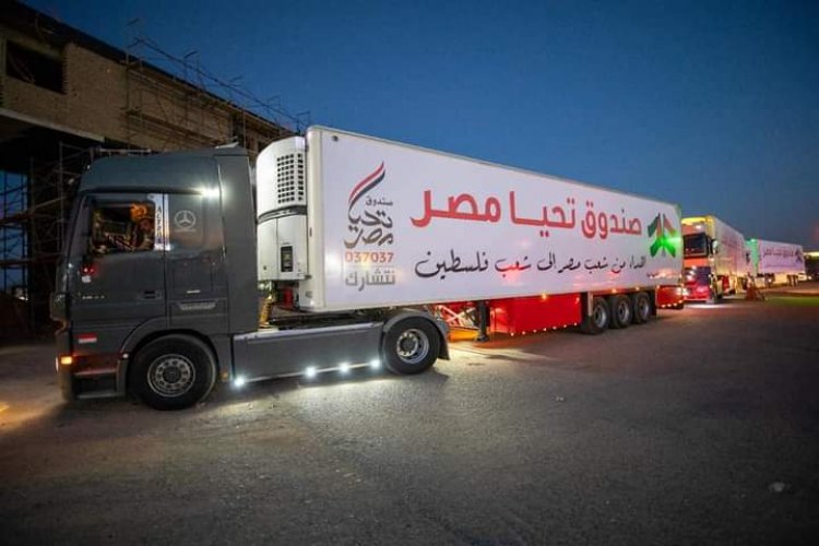 القافلة الثالثة لصندوق تحيا مصر  تصل غزة   
