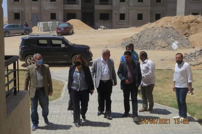 60 % متوسط نسبة تنفيذ لجميع العمارات على  الطريق الدائرى الأوسطى بالعبور الجديدة