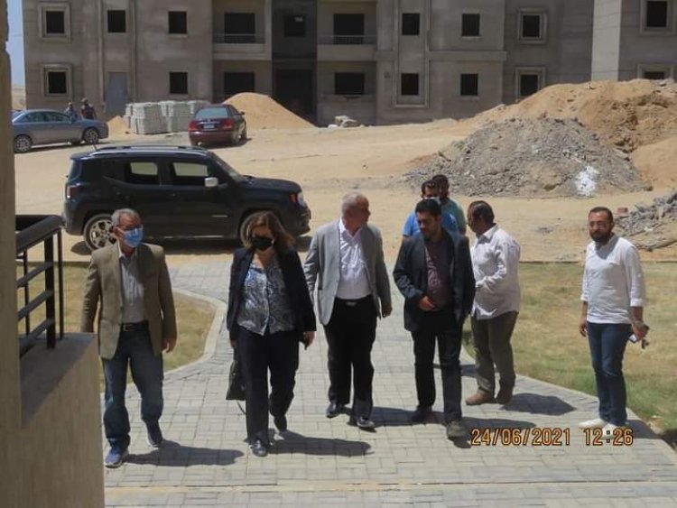 60 % متوسط نسبة تنفيذ لجميع العمارات على  الطريق الدائرى الأوسطى بالعبور الجديدة