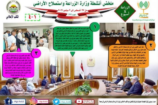 بالانفوجراف..... الحصاد الاسبوعى لوزارة الزراعة