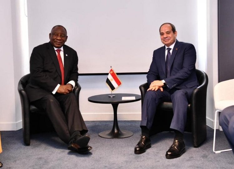    السيسي يبجث مع  رئيس جنوب أفريقيا سبل تعزيز التبادل التجاري بين البلدين 